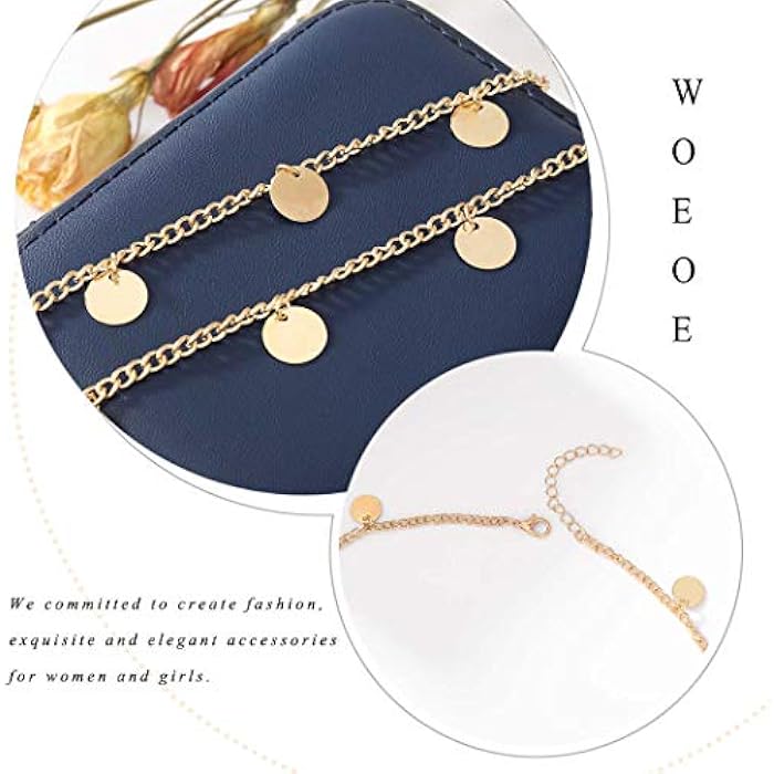 Woeoe Vintage Gold Head Chain Tassel Forehead Headbands Sequins Festival Headpiece Jewelry for Women and Girls (gold 1) - Image 4